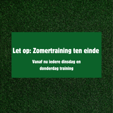 Zomertraining ten einde: dinsdagtraining terug